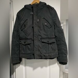 Aritzia/TNA Black Winter Jacket With Faux Fur